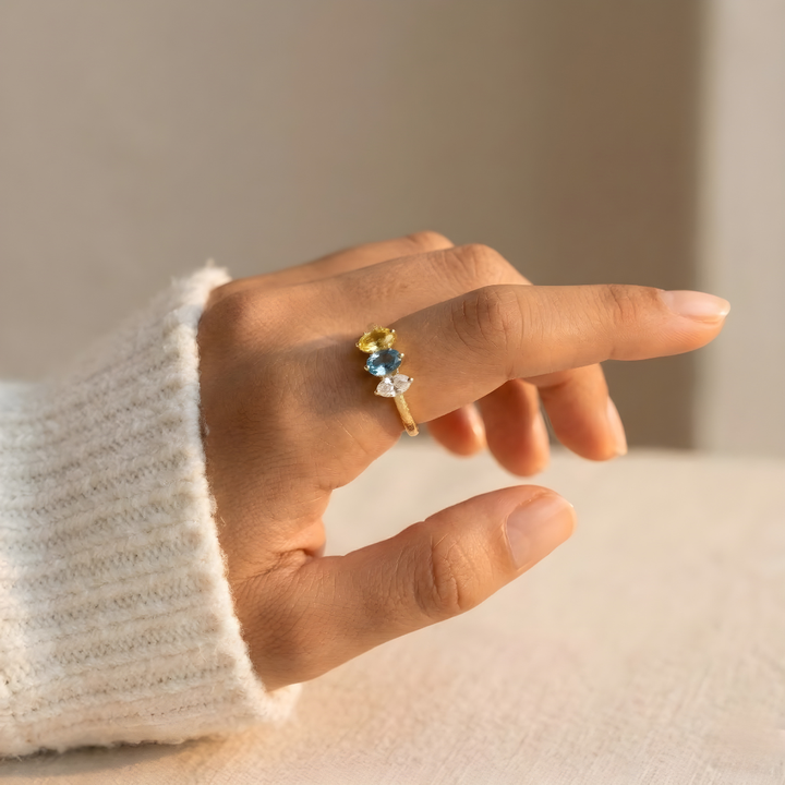 Bague Maman avec pierres de naissance