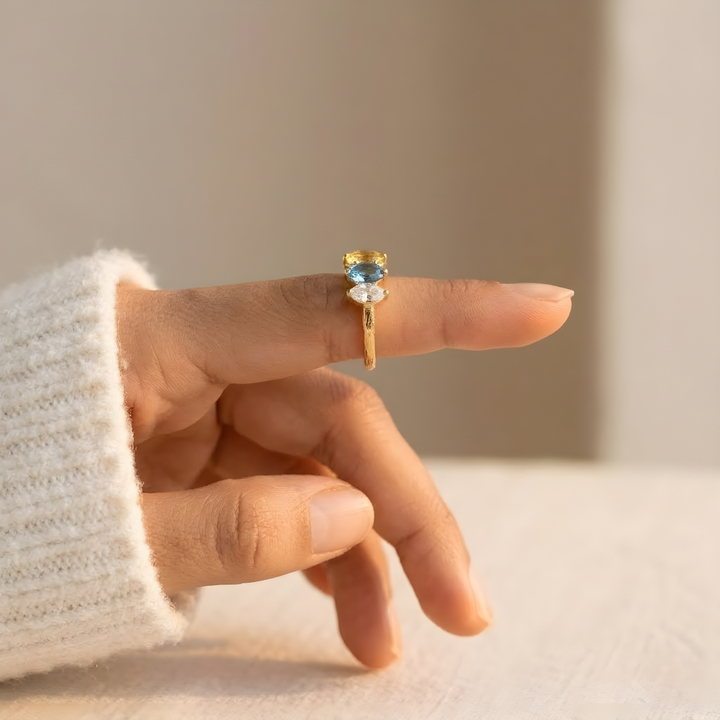 Bague Maman avec pierres de naissance