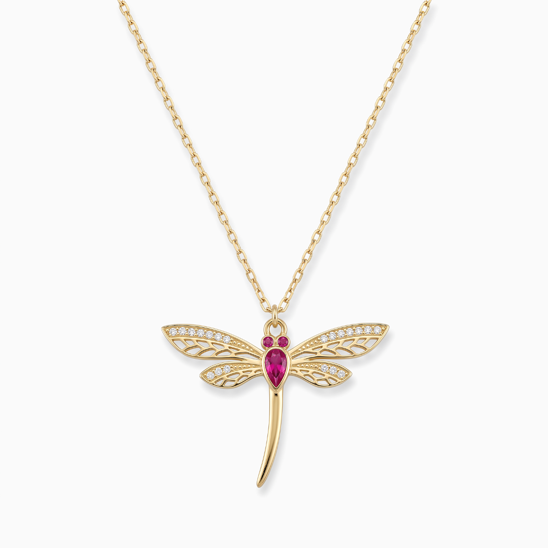 Collier Libellule – Personnalisé avec Pierres de Naissance