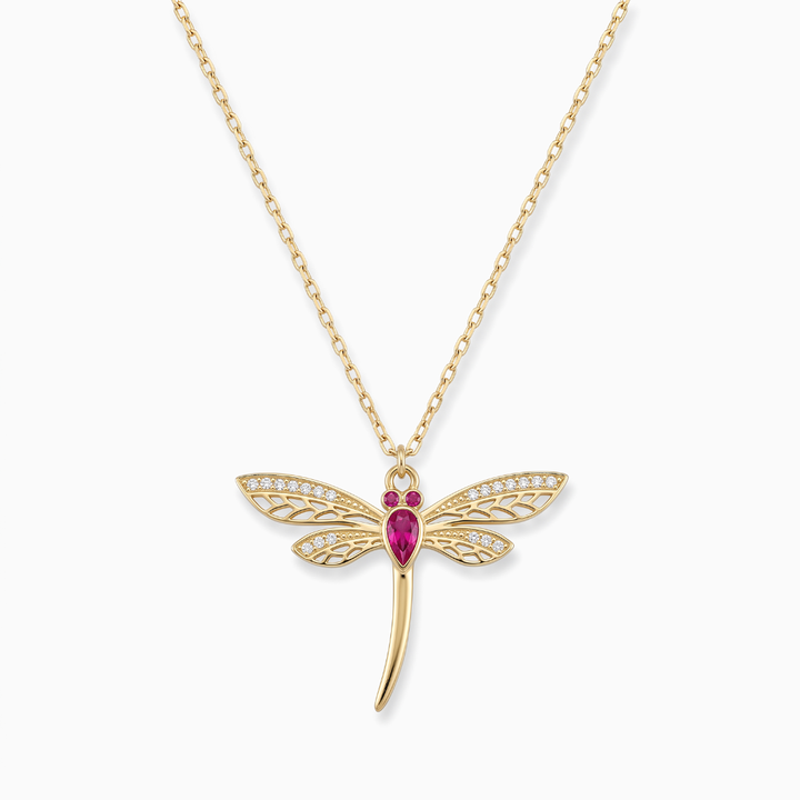 Collier Libellule – Personnalisé avec Pierres de Naissance