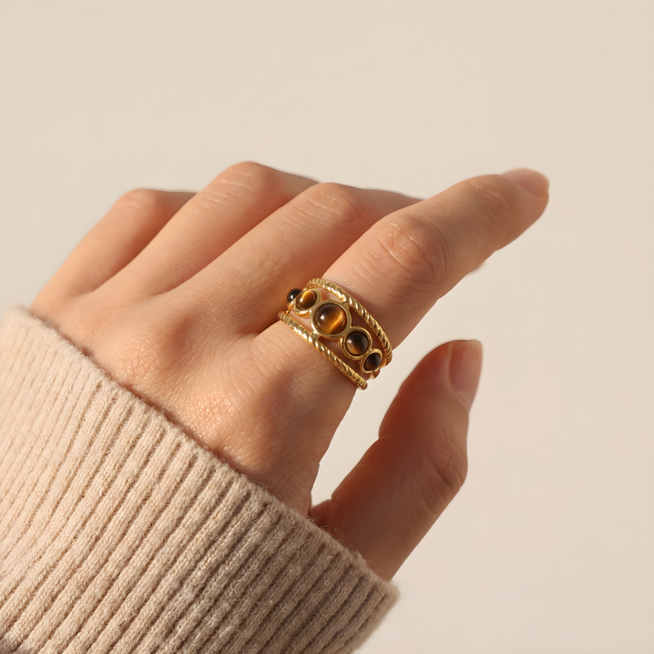Bague Amulette – Œil de Tigre
