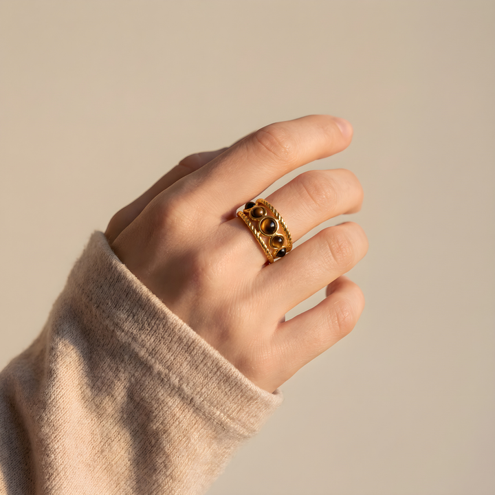Bague Amulette – Œil de Tigre