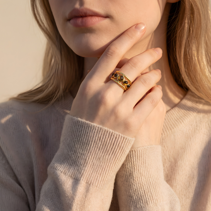 Bague Amulette – Œil de Tigre