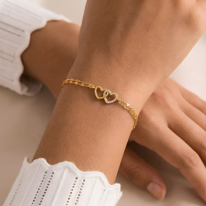 Bracelet Double Cœur