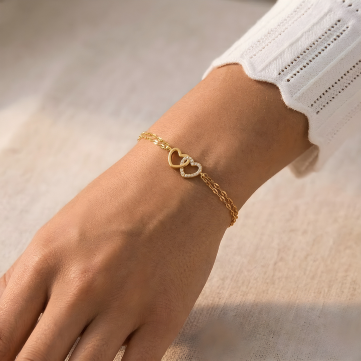 Bracelet Double Cœur