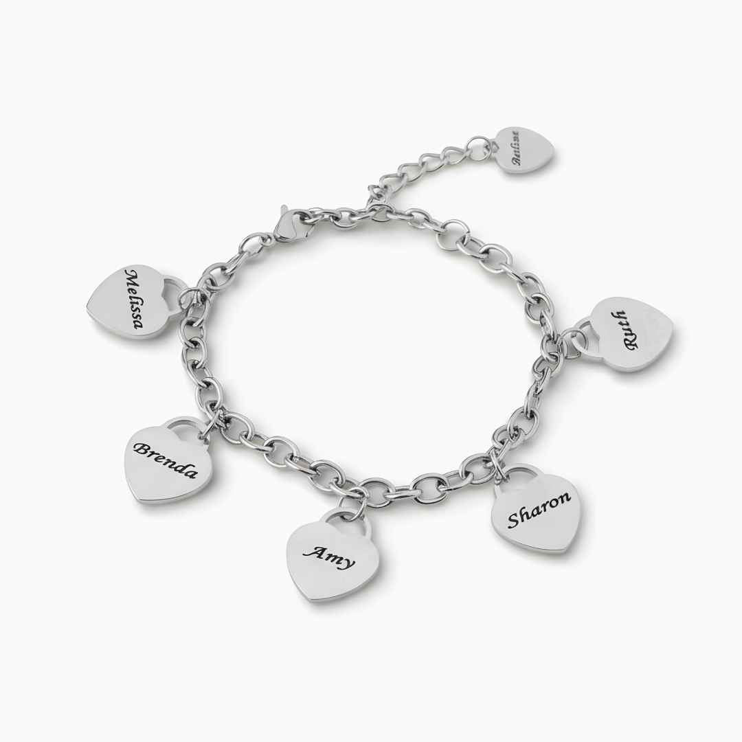 Bracelet de cœurs — Personnalisable jusqu’à 6 cœurs
