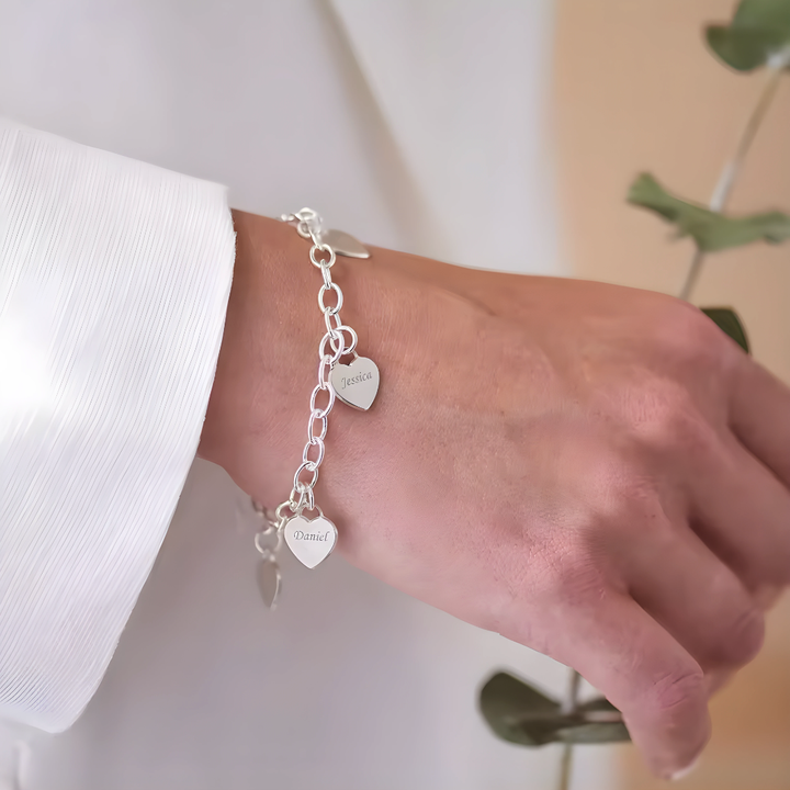 Bracelet de cœurs — Personnalisable jusqu’à 6 cœurs