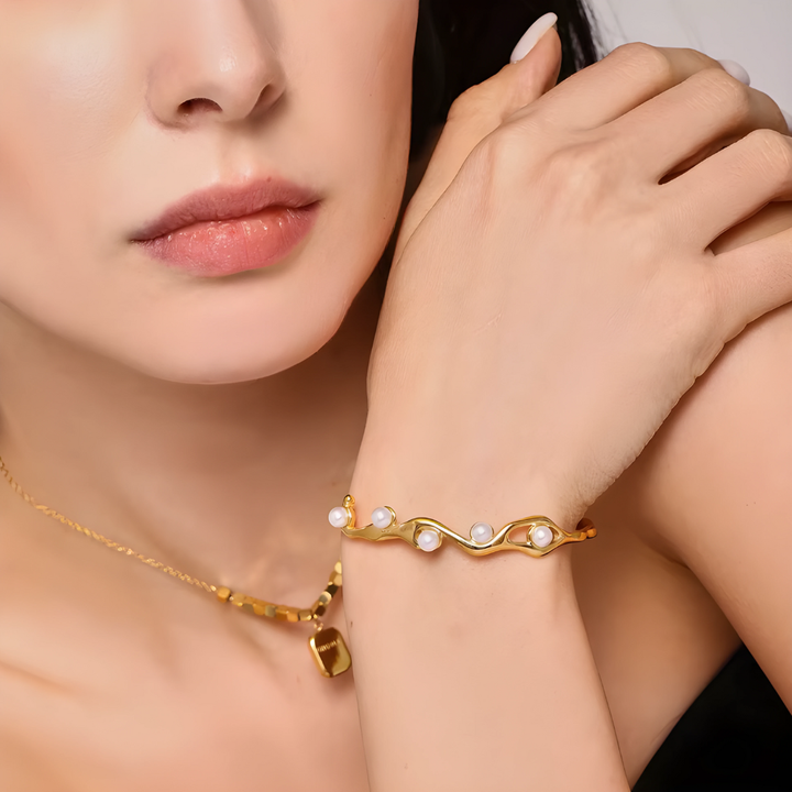 Bracelet Golden Pearl