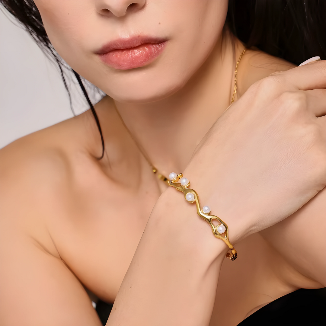 Bracelet Golden Pearl