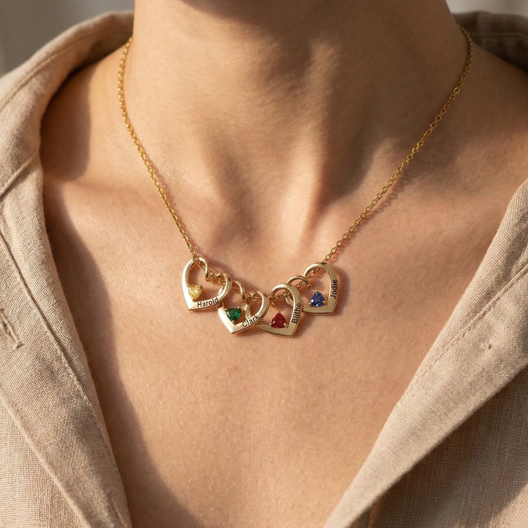 Collier Cœurs Reliés – Personnalisable