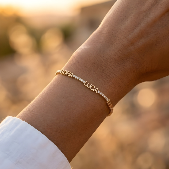 Bracelet Tennis – Personnalisé avec Prénoms