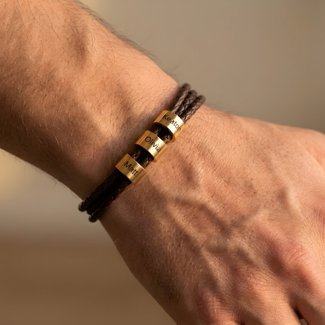 Bracelet Merci, Papa – Personnalisable avec prénoms