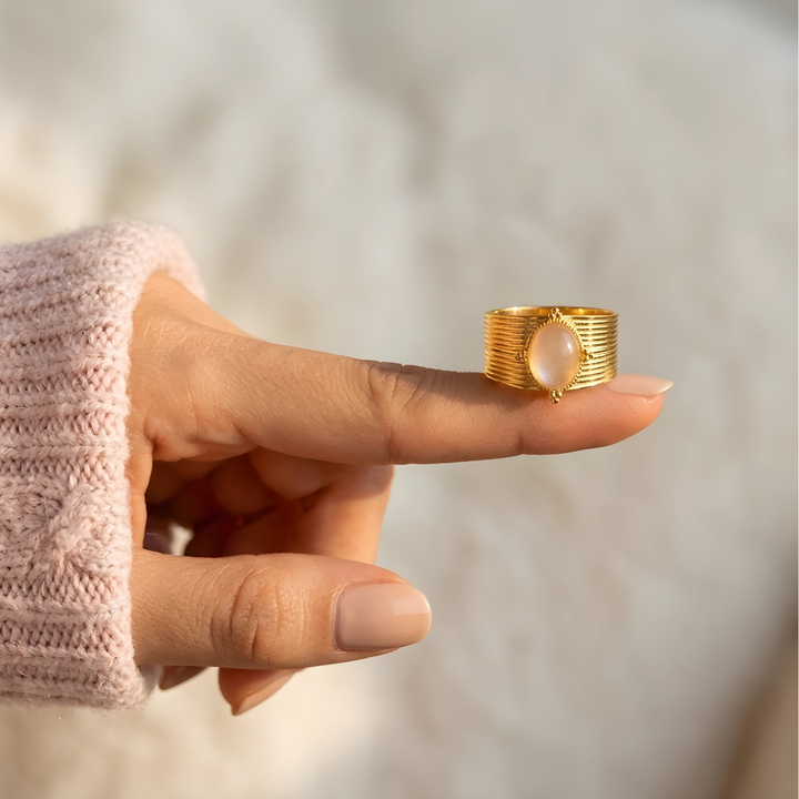 Bague Amulette – Quartz Rose