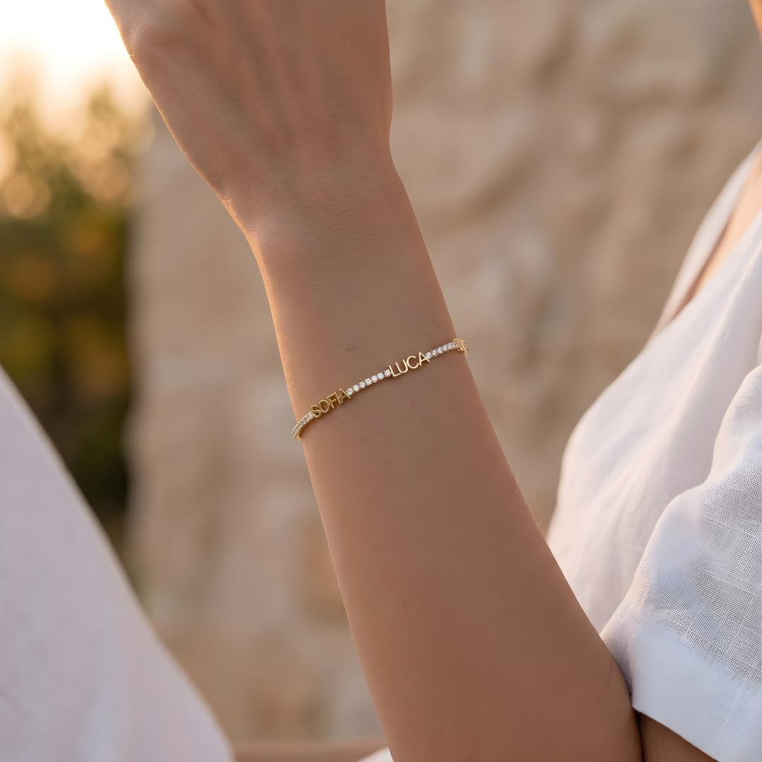 Bracelet Tennis – Personnalisé avec Prénoms