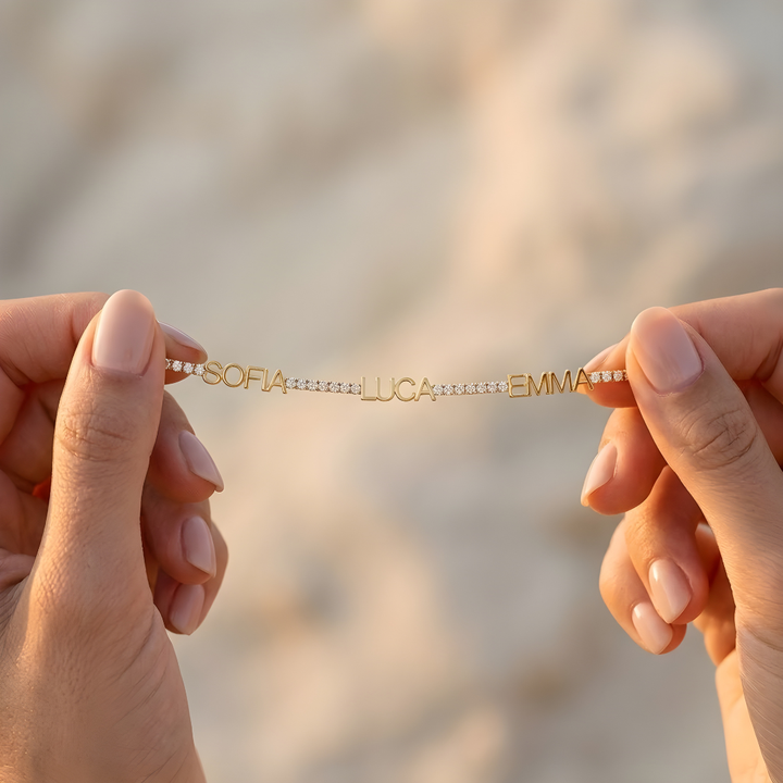 Bracelet Tennis – Personnalisé avec Prénoms