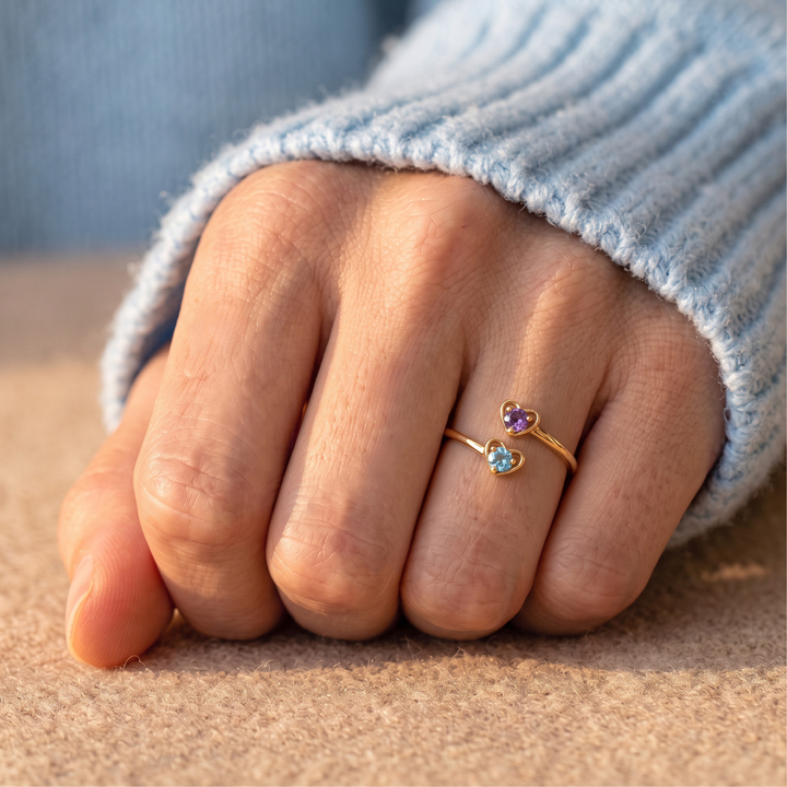 Bague Deux Cœurs – Personnalisée