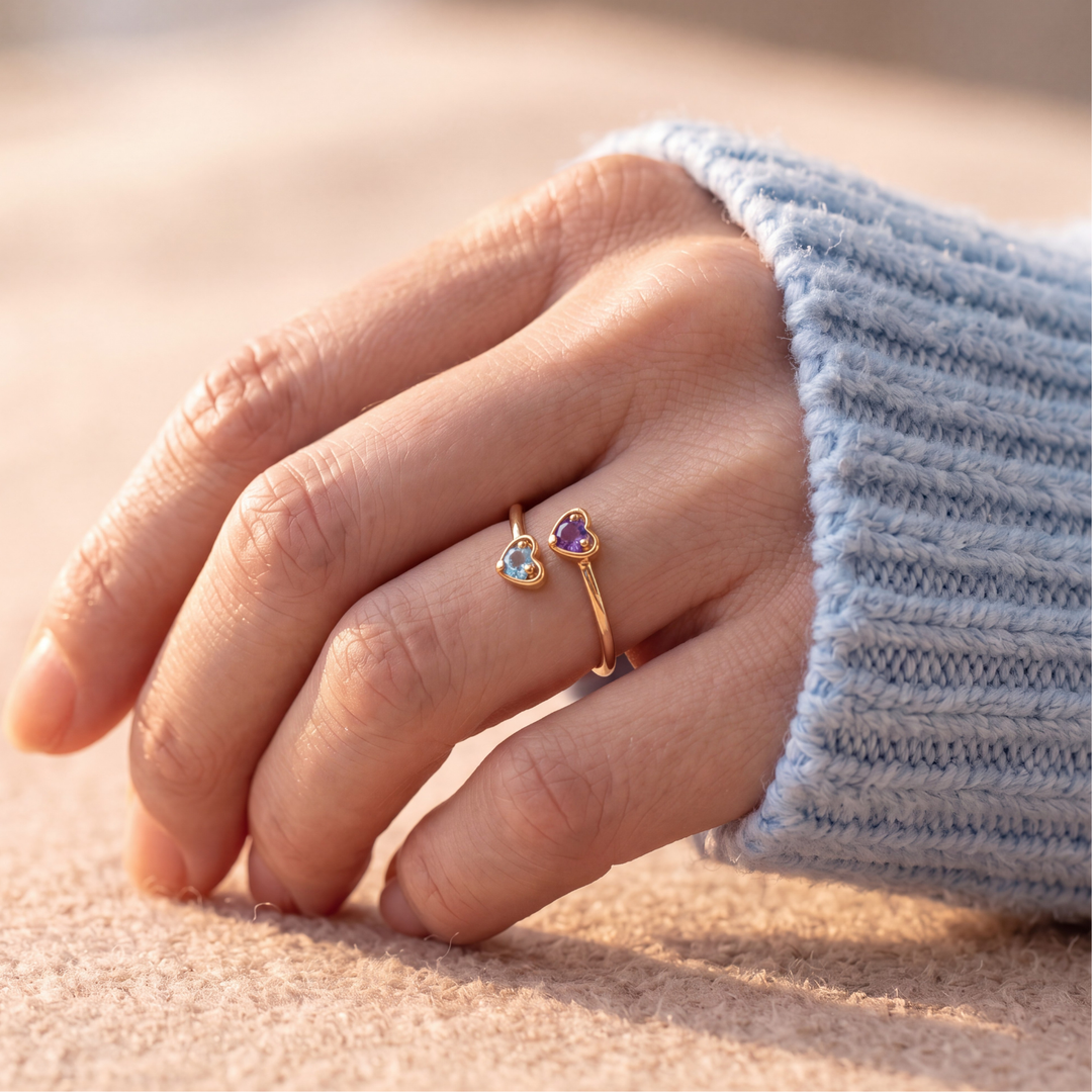 Bague Deux Cœurs – Personnalisée