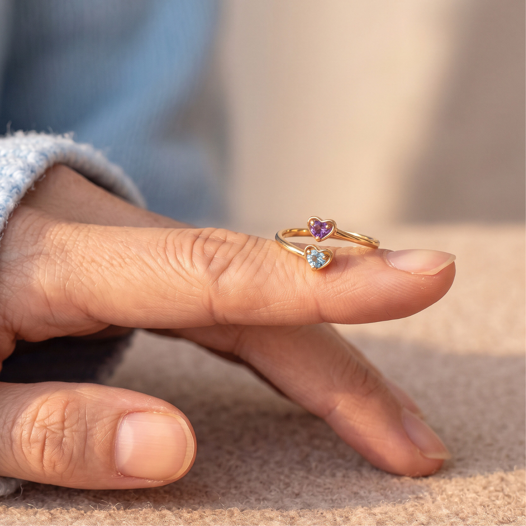 Bague Deux Cœurs – Personnalisée