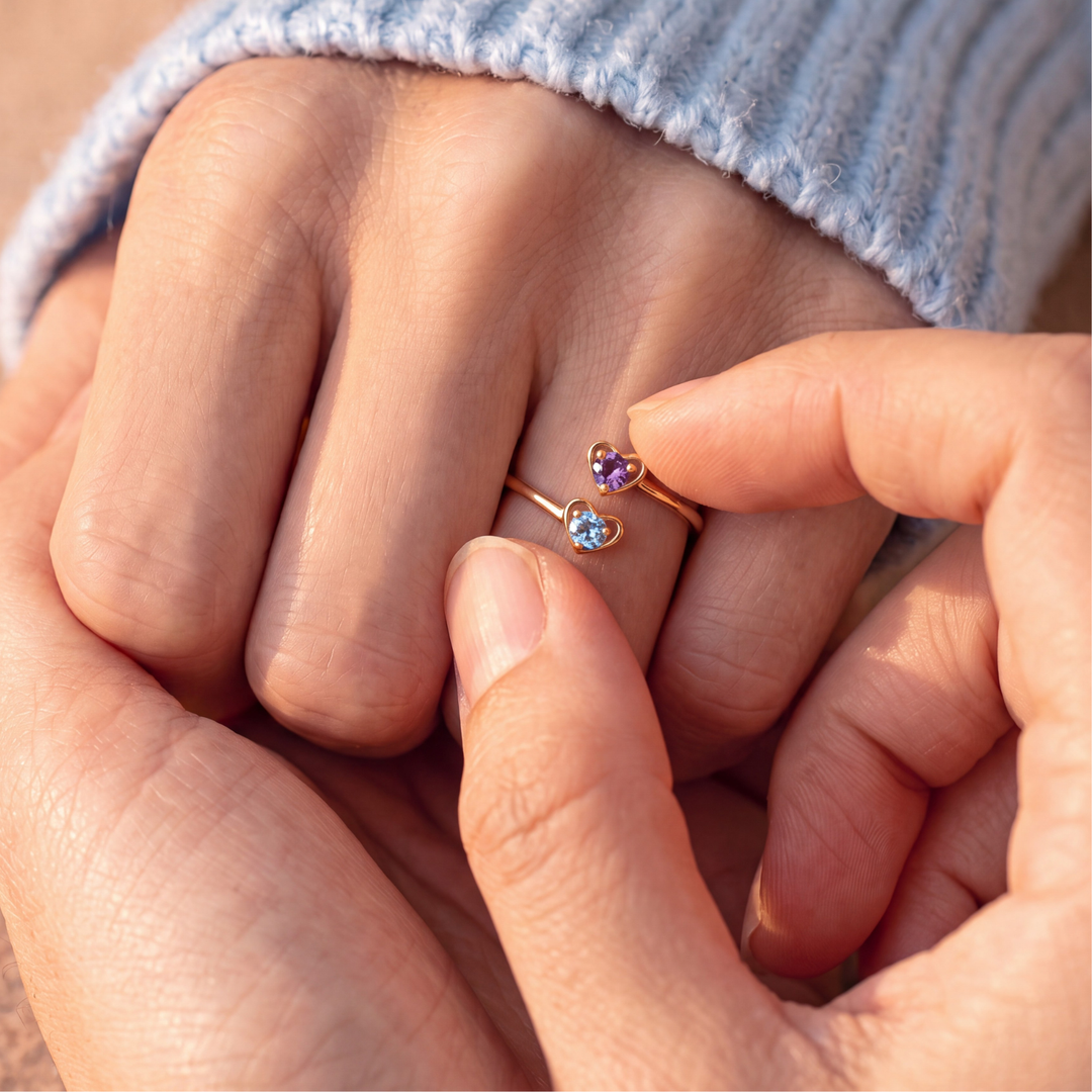 Bague Deux Cœurs – Personnalisée