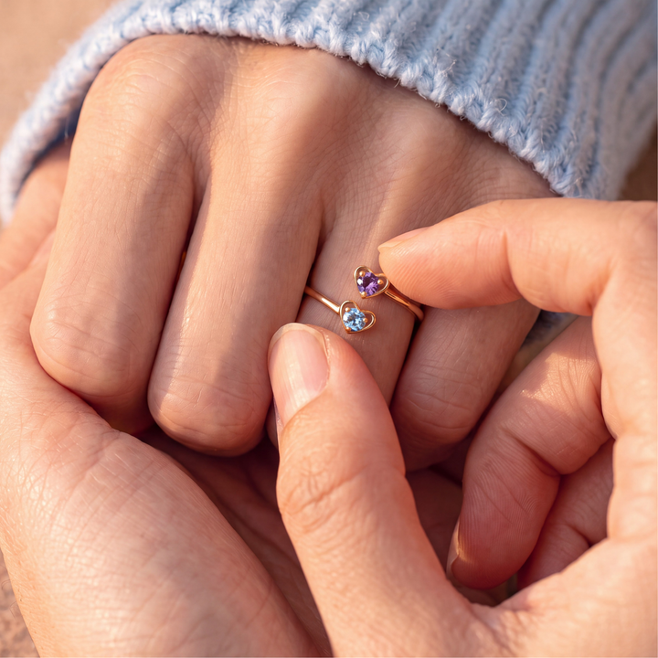 Bague Deux Cœurs – Personnalisée