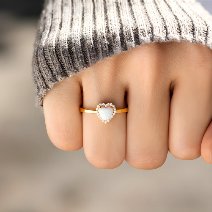 Bague Cœur Opale