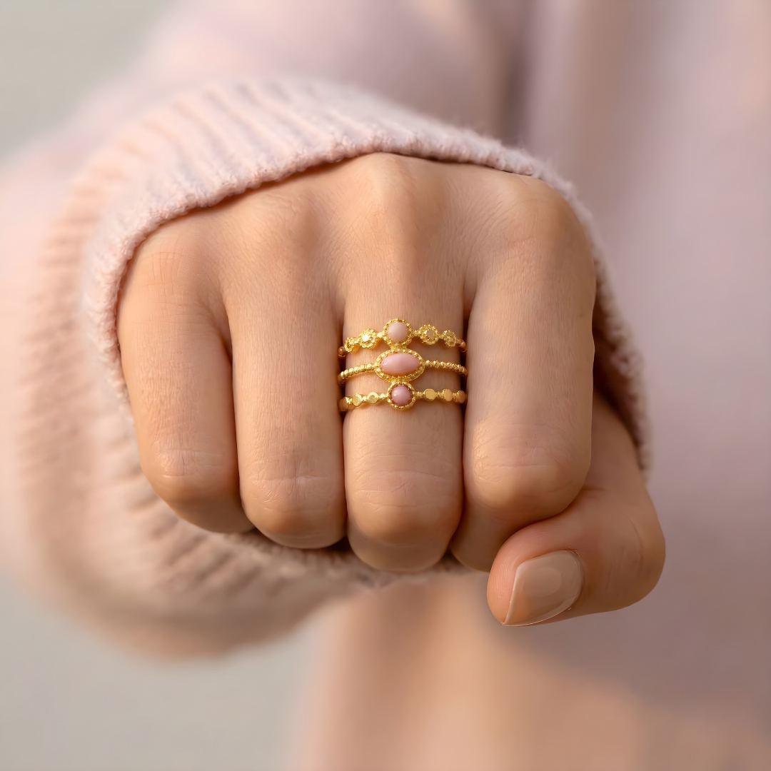 Bague Amulette Opale Rose