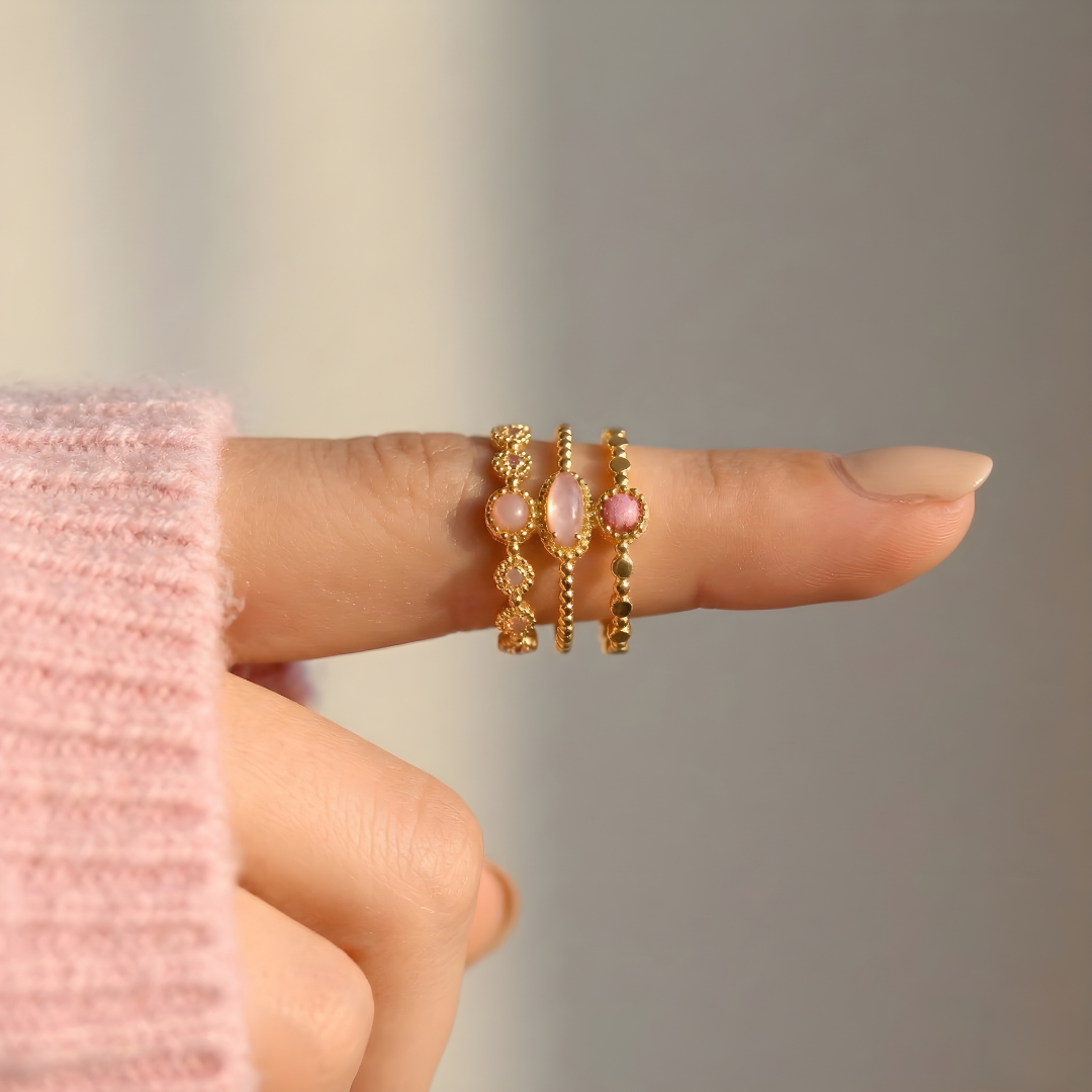 Bague Amulette Opale Rose