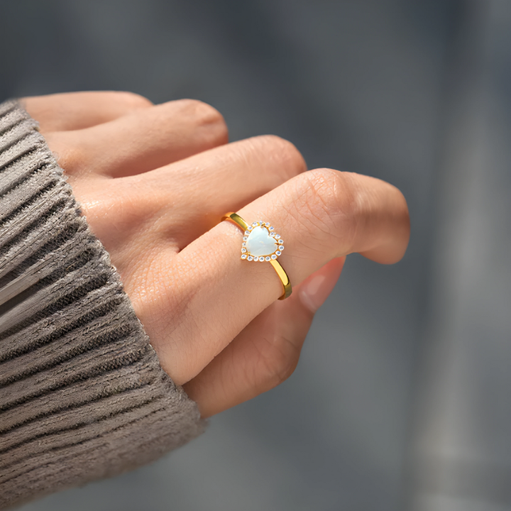 Bague Cœur Opale