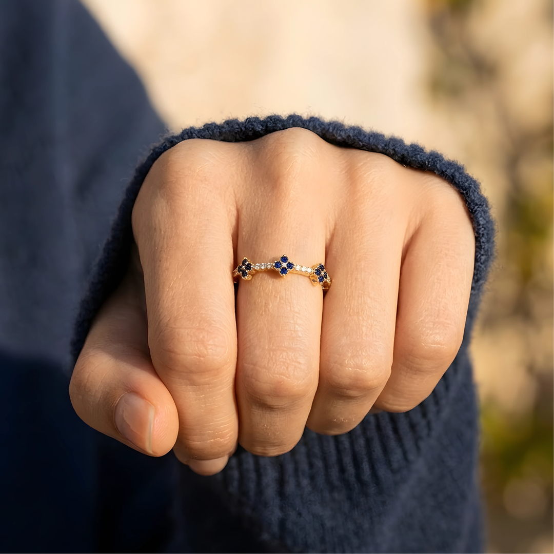 Bague Trèfle Saphir