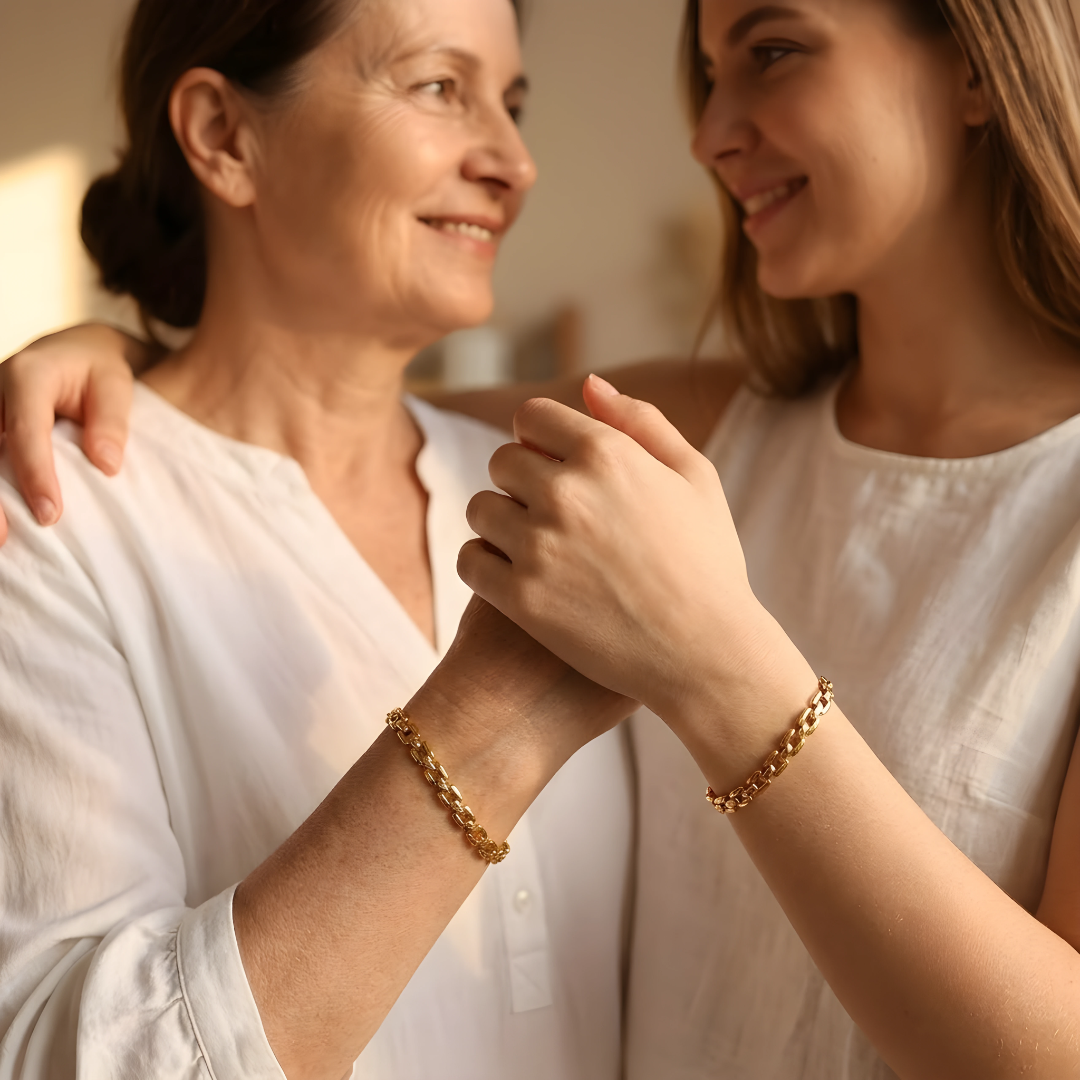 Bracelet Nœud Doré – Mère & Fille