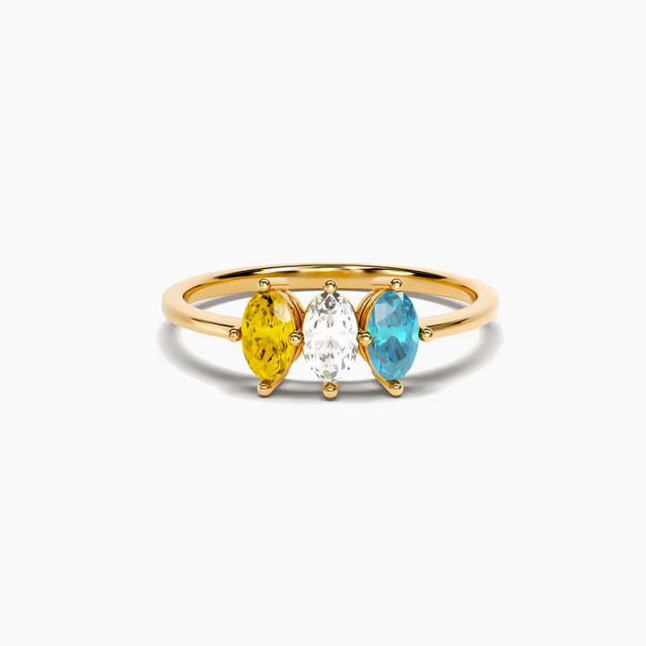 Bague Maman avec pierres de naissance