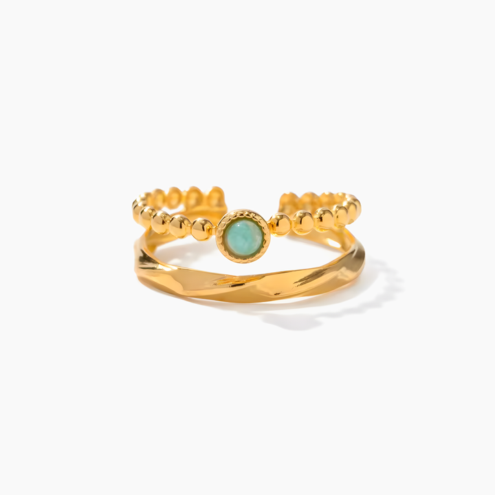 Bague Amulette Amazonite – Équilibre
