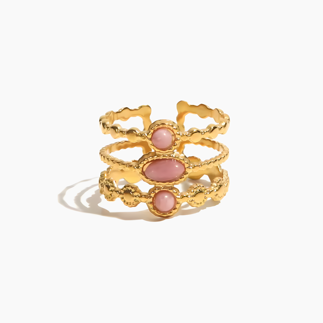 Bague Amulette Opale Rose