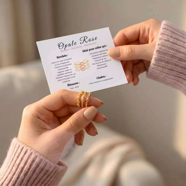 Bague Amulette Opale Rose