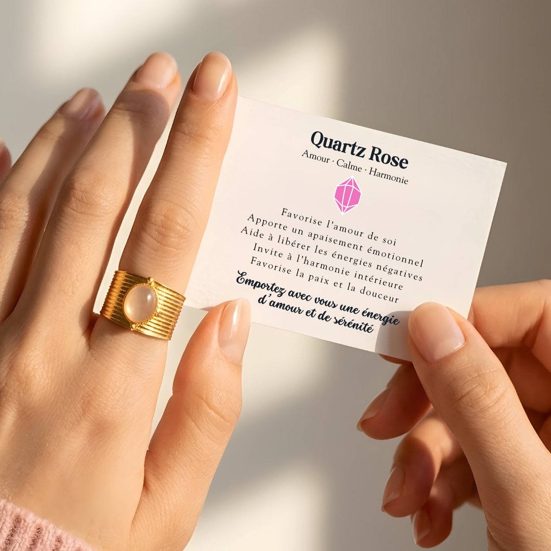 Bague Amulette – Quartz Rose