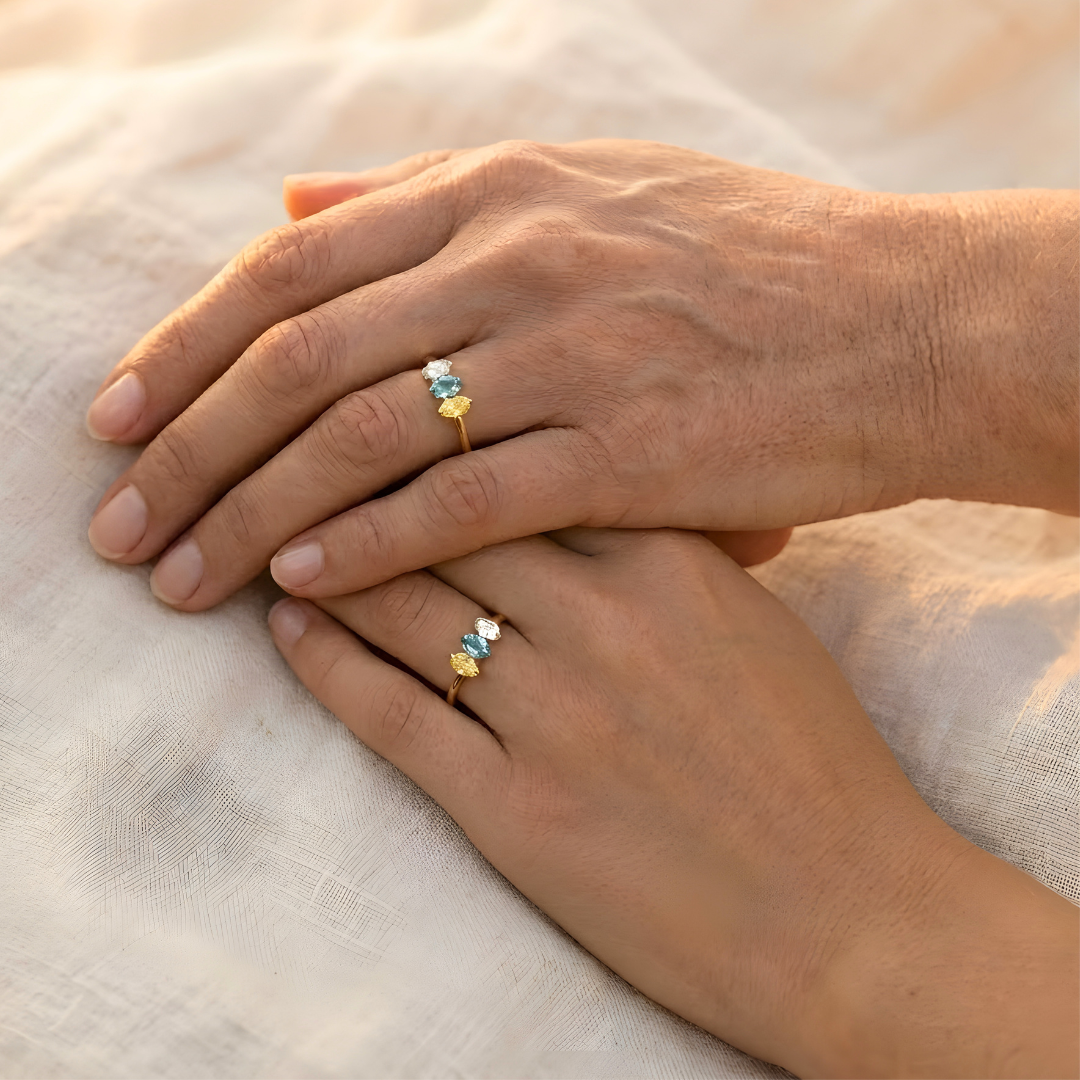Bague Maman avec pierres de naissance