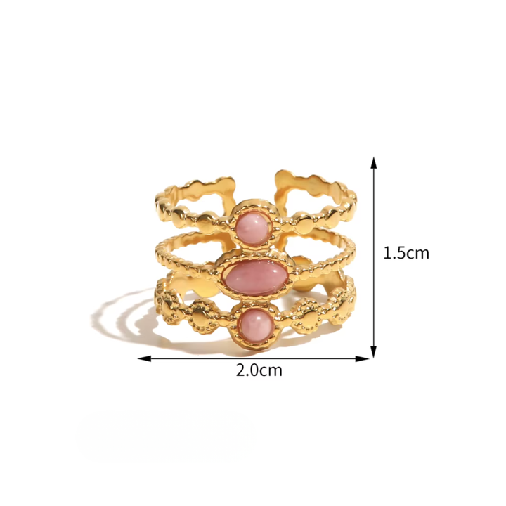 Bague Amulette Opale Rose