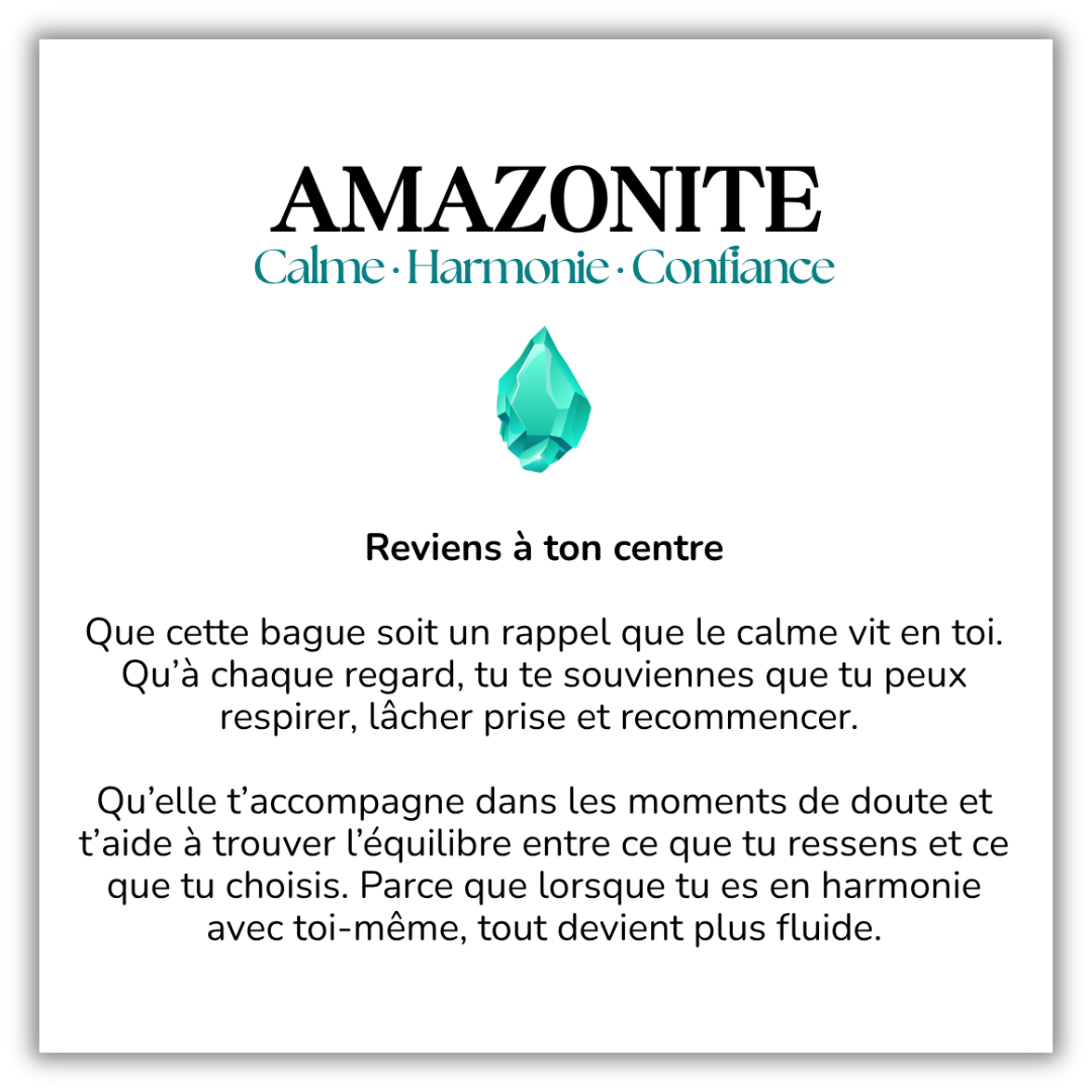 Bague Amulette Amazonite – Équilibre