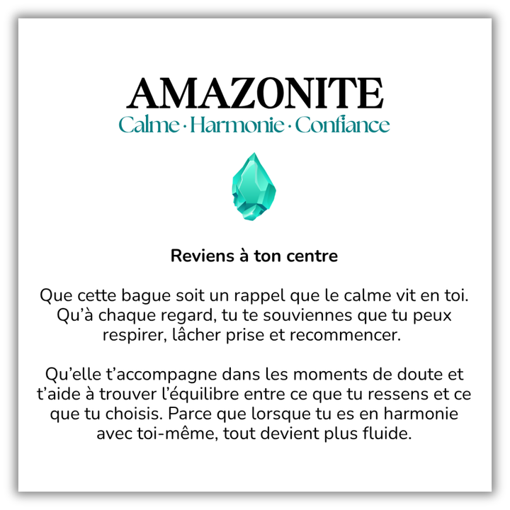 Bague Amulette Amazonite – Équilibre