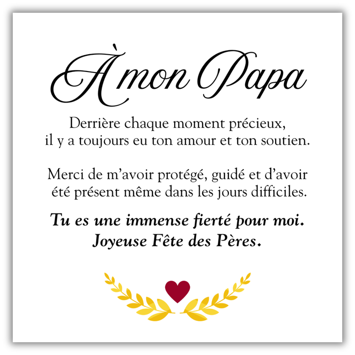 Bracelet Papa, Ma Fierté – Personnalisable