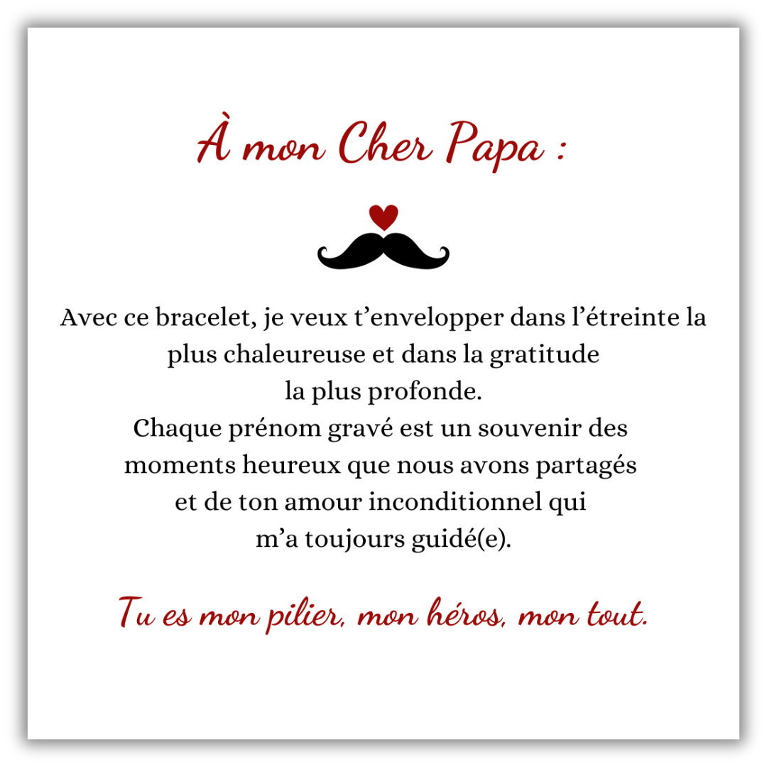 Bracelet Amour Paternel – Personnalisable avec prénoms