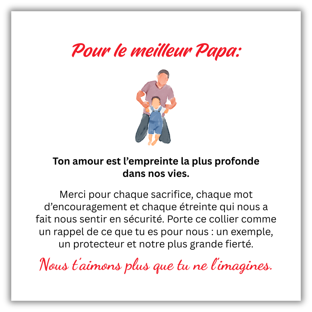 Collier Nous t’aimons Papa