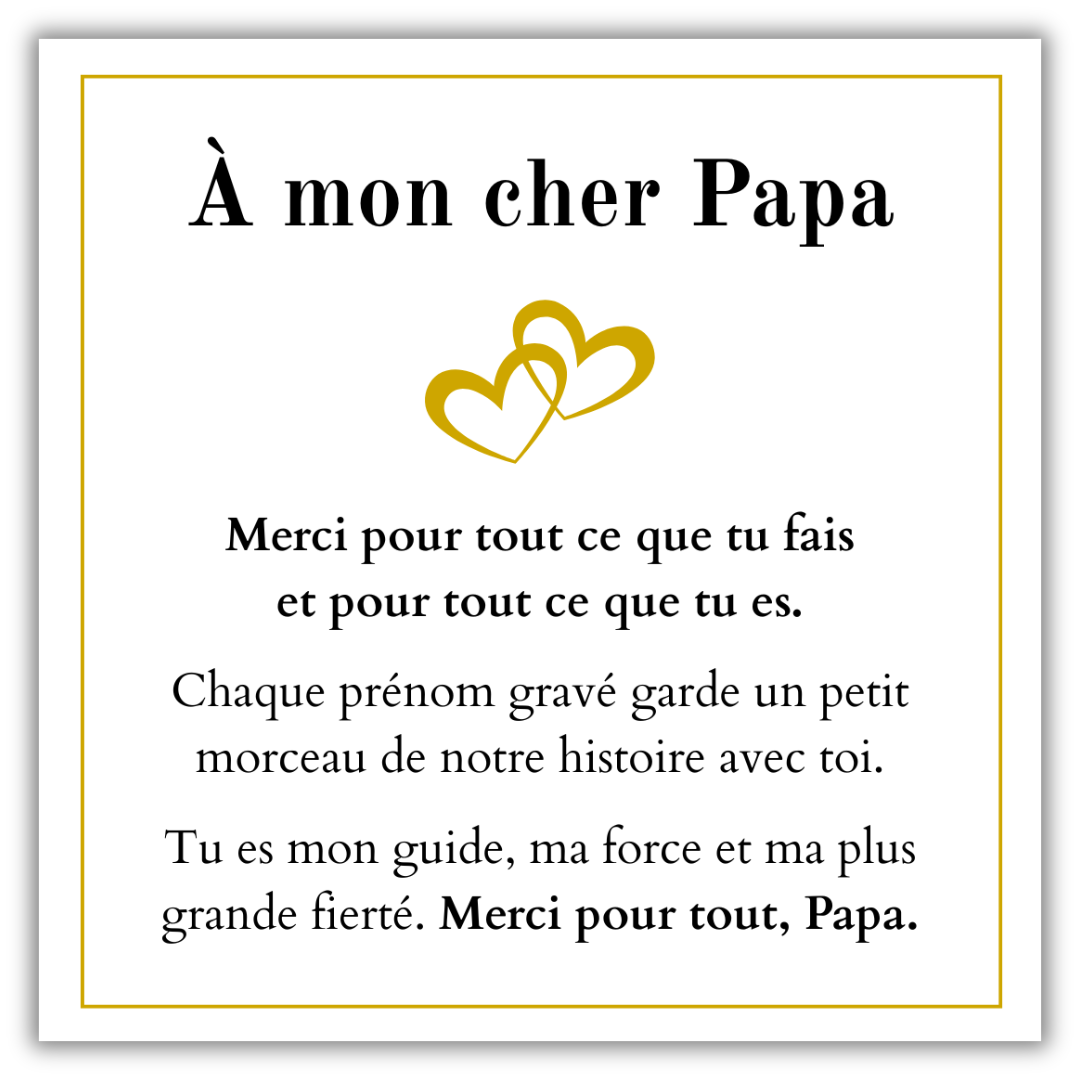 Bracelet Merci, Papa – Personnalisable avec prénoms