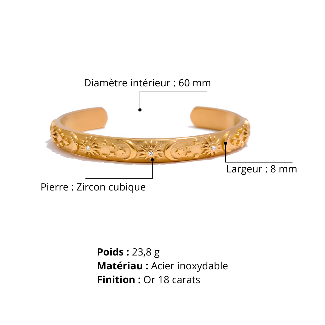 Bracelet Soleil, Lune et Étoiles