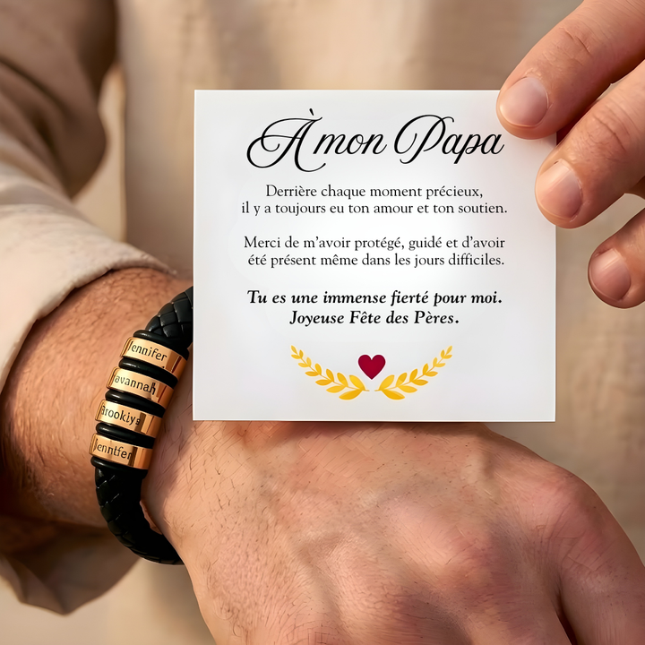 Bracelet Papa, Ma Fierté – Personnalisable