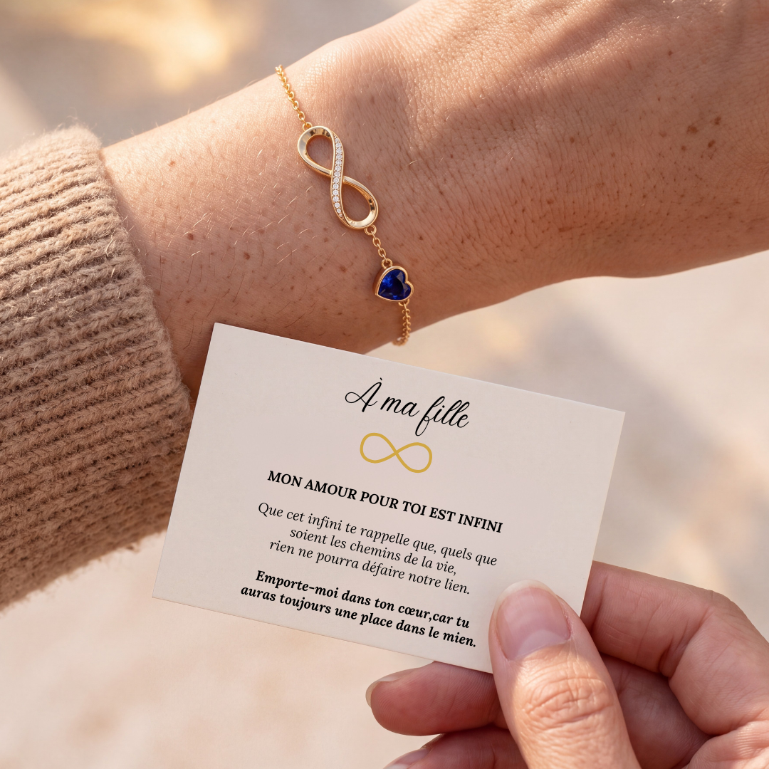 Bracelet Lien Infini – Pierre de Naissance Personnalisée