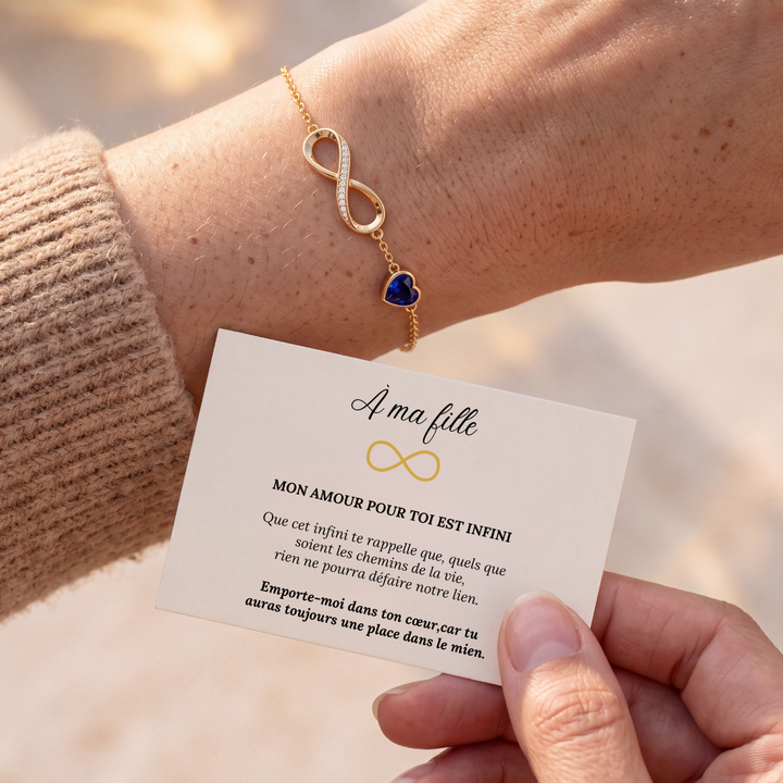 Bracelet Lien Infini – Pierre de Naissance Personnalisée