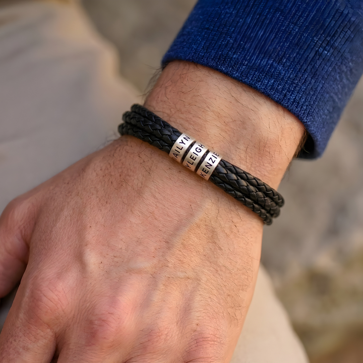 Bracelet Merci, Papa – Personnalisable avec prénoms