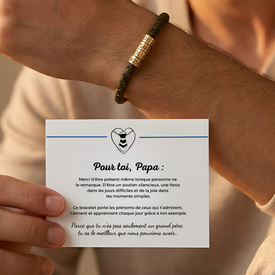Bracelet Le Meilleur Papa – Personnalisable